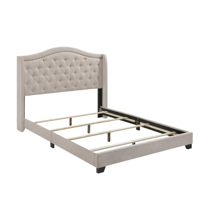 Button Tufted Upholstered Full Double Bed with Panel Headboard Design – Elegant and Comfortable with Premium Upholstery