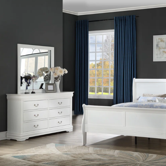 Elegant Polish Wooden Louis Philippe Style 5-Piece Full Double Size Bedroom Set – Timeless Design with Classic Charm and Luxurious Craftsmanship
