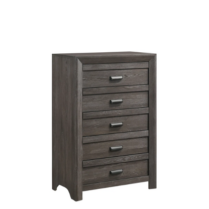 Panel Bedroom Set Special 5-Piece Queen Set – Timeless Elegance with Rich Brown Finish, Decorative Details, and Ample Storage