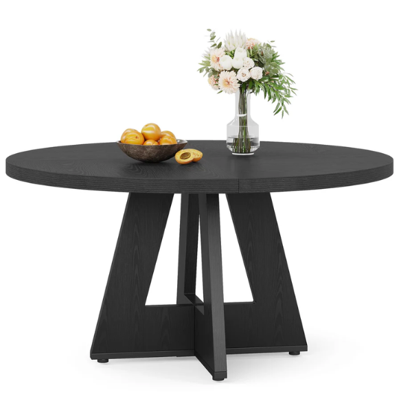 47-Inch Round Dining Table for 4 – Modern Wood Kitchen Table with MDF Legs, Perfect for Dining Room, Kitchen, or Living Room