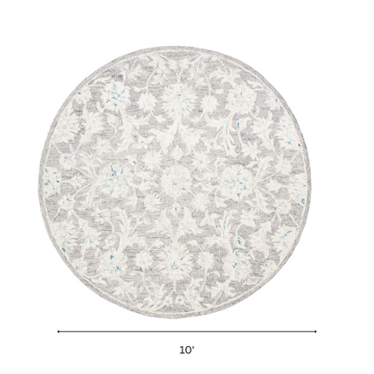 Tufted Wool Area Rug – Luxurious Floral Design