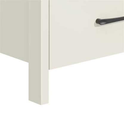22.7" 2-Drawer Nightstand – Space-Saving Modern Minimalism, Engineered Wood with Clean-Lined Silhouette, Neutral Finish, Open Cubby & 2 Spacious Drawers for Bedroom Storage, Ideal for Tech & Accessories