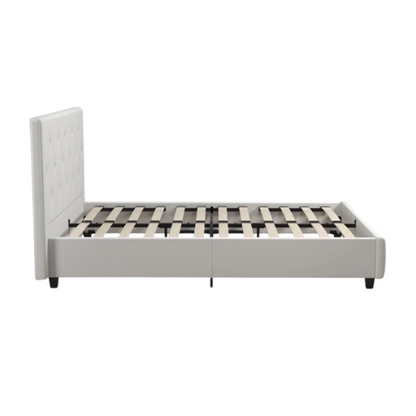 Luxurious Faux Leather Platform Bed – Full Double Size with Sleek Modern Design