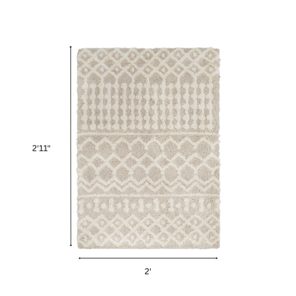 Soft Cozy Woven Shag Bohemian Tribal Area Rug