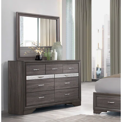 Visually Stunning Panel Configurable Bedroom Set – Clean Modern Design with Timeless Gray Finish, Melamine Detailing, Panel Headboard, and Spacious Footboard Drawers – Perfect for Creating a Serene and Stylish Bedroom Retreat