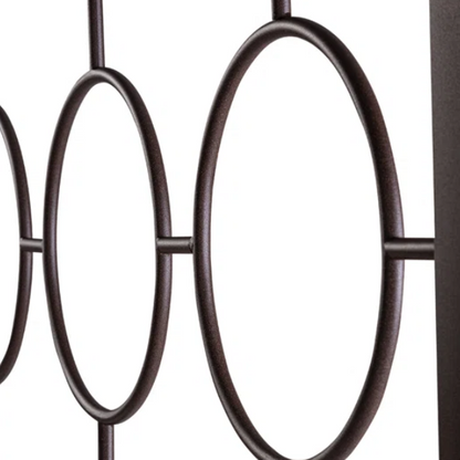 Modern King Size Metal Open-Frame Platform Bed with Art Deco-Inspired Circle Medallion Details – Sleek, Clean-Lined Design with Sturdy Metal Frame and Minimalist Aesthetic