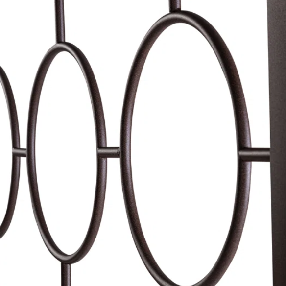 Modern King Size Metal Open-Frame Platform Bed with Art Deco-Inspired Circle Medallion Details – Sleek, Clean-Lined Design with Sturdy Metal Frame and Minimalist Aesthetic