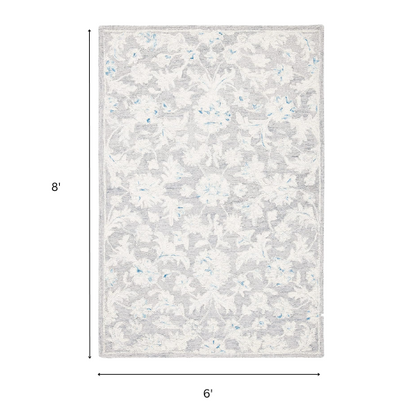 Tufted Wool Area Rug – Luxurious Floral Design