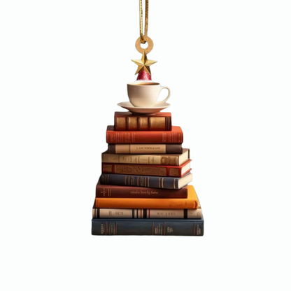 Book Stack Christmas Tree Ornament – Festive Holiday Décor for Book Lovers