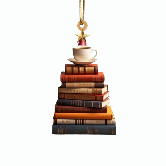 Book Stack Christmas Tree Ornament – Festive Holiday Décor for Book Lovers