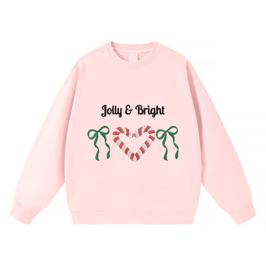Embroidered Jolly & Bright Christmas Sweater