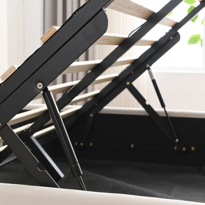 Elegant Hydraulic Velvet Upholstered Platform Bed – Full Double Size with Lift-Up Storage for Ultimate Space Saving
