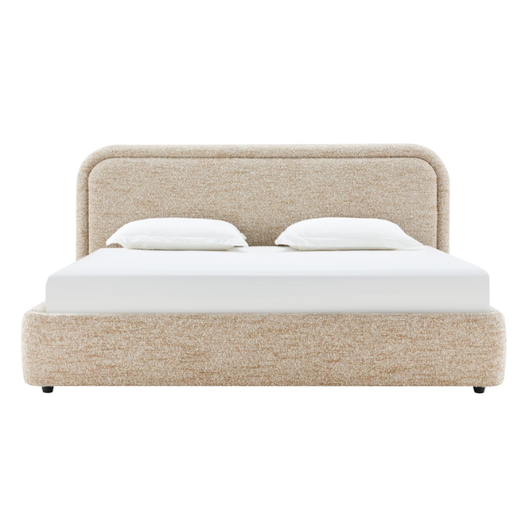 Premium Upholstered Aurora Lift-Up Storage Bed with Elegant Boucle Performance Fabric, Plush Foam-Padded Headboard, and Spacious Under-Bed Storage for a Clutter-Free Bedroom