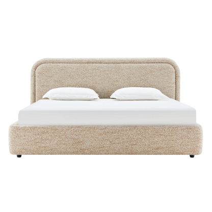 Premium Upholstered Aurora Lift-Up Storage Bed with Elegant Boucle Performance Fabric, Plush Foam-Padded Headboard, and Spacious Under-Bed Storage for a Clutter-Free Bedroom