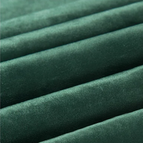 Luxurious Upholstered Platform Bed – Full/Double Size with Velvet Upholstery and Striped Headboard for Elegant Comfort