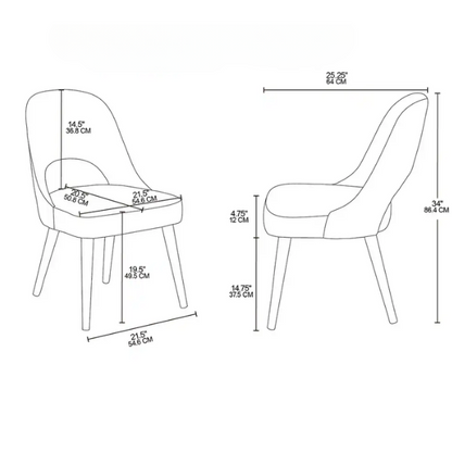 Textured Fabric Dining Side Chairs (Set of 2) – Solid Wood Frame with Mediterranean or Pecan Finish, High-Density Foam Fill & Rounded Back Design
