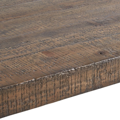 Reclaimed Wood and Concrete Dining Table – Chic, Artisan Crafted Brown Dining Table with Concrete and Hand-Finished Reclaimed Wood Base, Perfect for Modern Dining Spaces