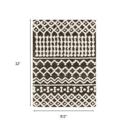 Soft Cozy Woven Shag Bohemian Tribal Area Rug