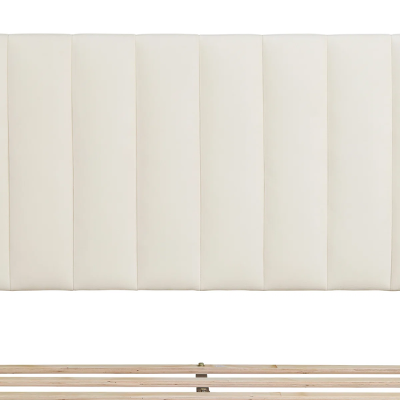 Luxury Corduroy Upholstered King Size Platform Bed Frame - Stylish Modern Wingback Design with Ultimate Comfort