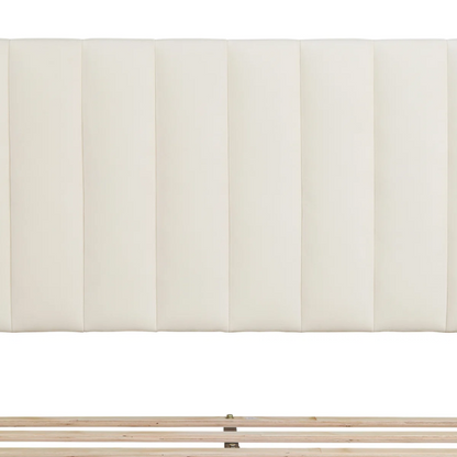 Luxury Corduroy Upholstered King Size Platform Bed Frame - Stylish Modern Wingback Design with Ultimate Comfort