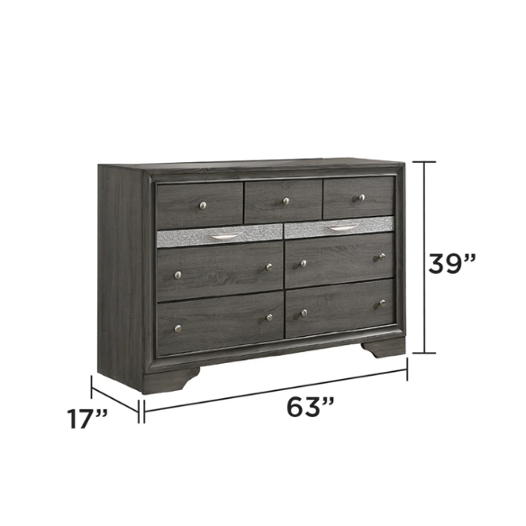 Elegant Full Size 5-Piece Bedroom Set – Featuring a Beautifully Crafted Headboard and Two Functional Storage Drawers for Added Convenience