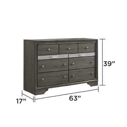 Elegant Full Size 5-Piece Bedroom Set – Featuring a Beautifully Crafted Headboard and Two Functional Storage Drawers for Added Convenience