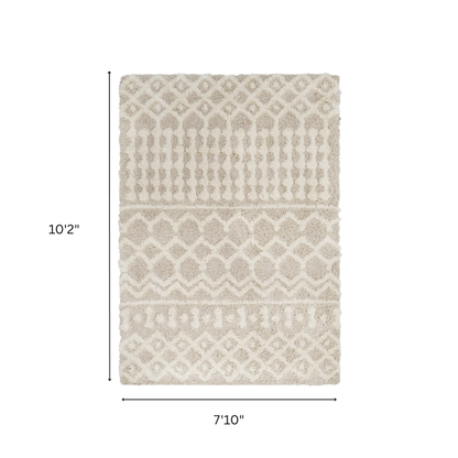 Soft Cozy Woven Shag Bohemian Tribal Area Rug