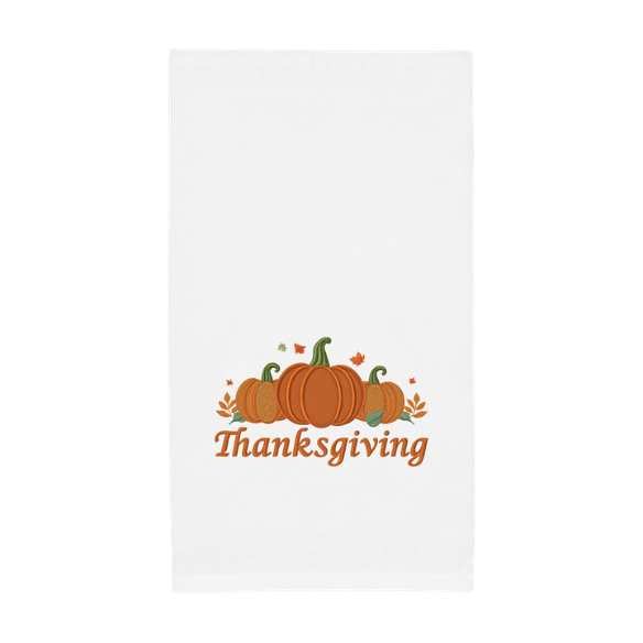 Thanksgiving Pumpkin White Fabric Napkin Set