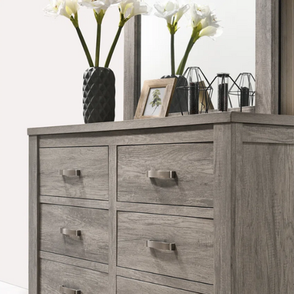 Standard Charming Weathered Grey 5-Piece Queen Bedroom Set in Solid Wood – Elegant, Durable, and Timeless