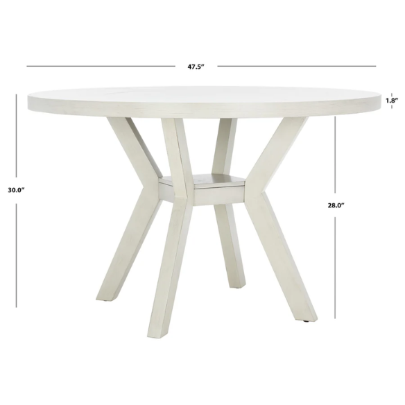 Round Wood Dining Table – French Bistro-Inspired Design, Sleek Dark Brown Frame