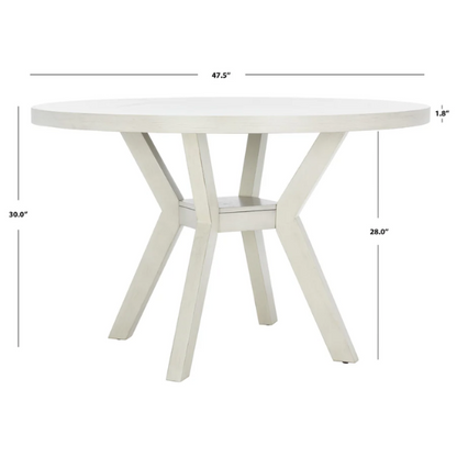 Round Wood Dining Table – French Bistro-Inspired Design, Sleek Dark Brown Frame