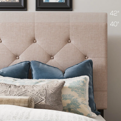King Size Upholstered Platform Bed with Storage Drawers, Padded Headboard, and Sophisticated Button Tufting
