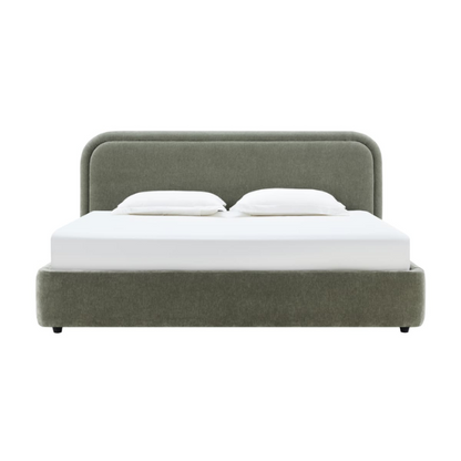 Premium Upholstered Aurora Lift-Up Storage Bed with Elegant Boucle Performance Fabric, Plush Foam-Padded Headboard, and Spacious Under-Bed Storage for a Clutter-Free Bedroom