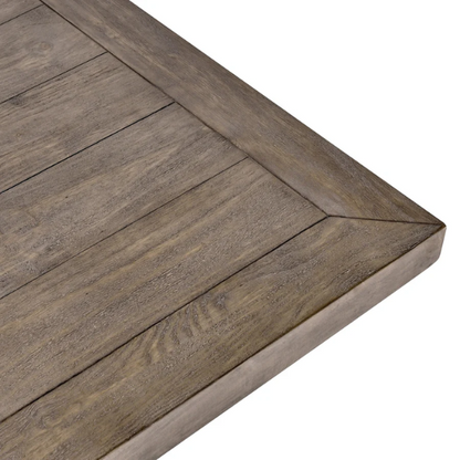 Reclaimed Pine Wood Dining Table – Rustic, Hand-Finished with Weathered Brown Finish, Sturdy and Unique Design