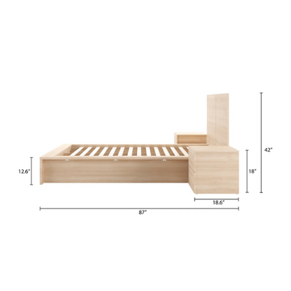 Modern 4-Piece Queen Bedroom Set with Platform Bed, Headboard, and 2 Drawer Nightstands