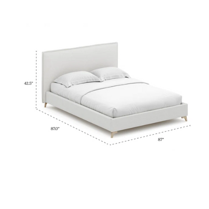 Luxurious King Size Flange-Edge Bouclé Bed Frame with Padded Headboard – Soft, Textured Fabric, Solid Wood Support