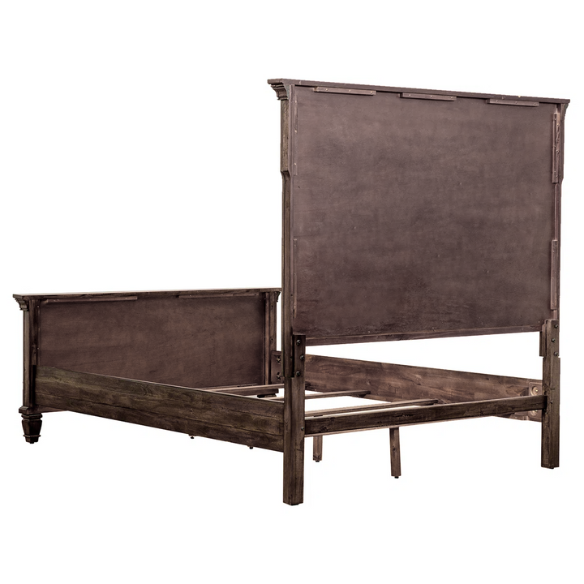 Old-World Charm Meets Glamour in 5-Piece Queen Bedroom Set – Rich Brown Finish with Crown Molding, Felt-Lined Drawers, and Built-In Outlets