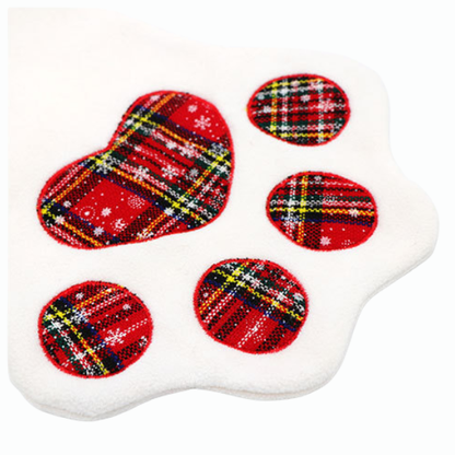 Red Plaid Paw Christmas Stocking – Festive Holiday Decor & Gift Holder for Pets