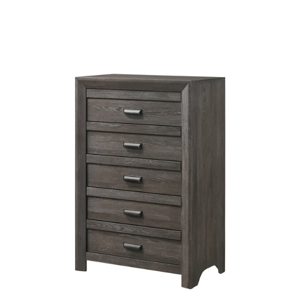 Panel Bedroom Set Special 5-Piece Queen Set – Timeless Elegance with Rich Brown Finish, Decorative Details, and Ample Storage