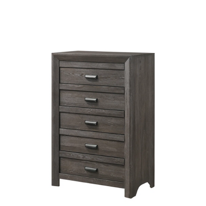 Panel Bedroom Set Special 5-Piece Queen Set – Timeless Elegance with Rich Brown Finish, Decorative Details, and Ample Storage