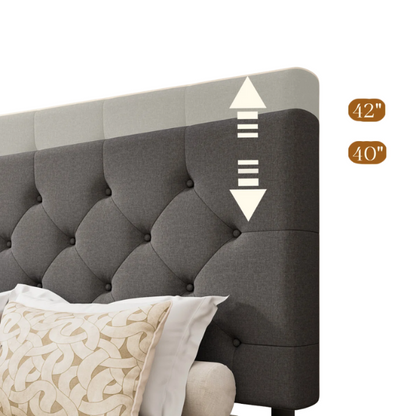 King Size Upholstered Platform Storage Bed with Spacious Drawers, Quiet Structure, and Sleek Minimalist Design
