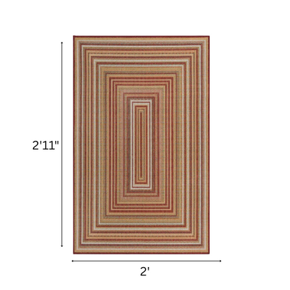 Coastal-Inspired Geometric Rug – Fade & Stain-Resistant, Burgundy,Ivory,Orange,Green,Blue Pattern, Ideal for Indoor/Outdoor Use