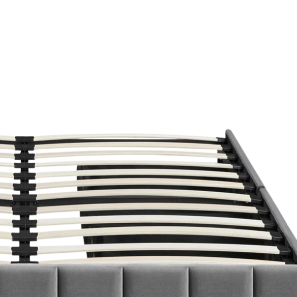 King Size Upholstered Platform Storage Bed with Velvet Fabric, Channel-Tufted Accents, and Built-In Drawers for Extra Storage