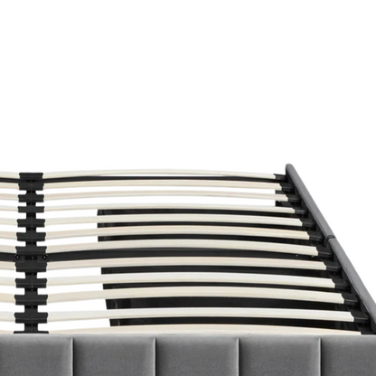 King Size Upholstered Platform Storage Bed with Velvet Fabric, Channel-Tufted Accents, and Built-In Drawers for Extra Storage