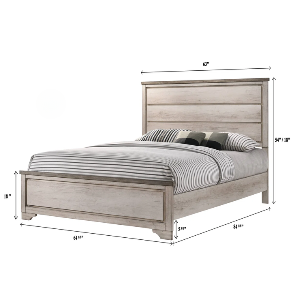 Rustic 5-Piece Queen Bedroom Set in Light Ash Brown – Timeless Wooden Charm and Warmth