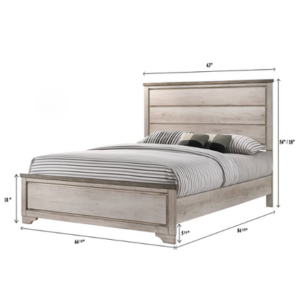 Rustic 5-Piece Queen Bedroom Set in Light Ash Brown – Timeless Wooden Charm and Warmth