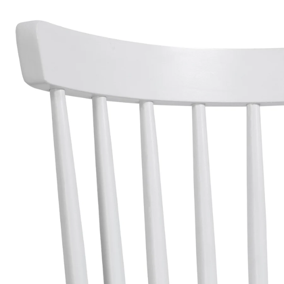 Solid Wood Slat Back Windsor Dining Chairs (Set of 2) – Sturdy, Eco-Friendly Construction with Ergonomic Backrest & Adjustable Foot Pads