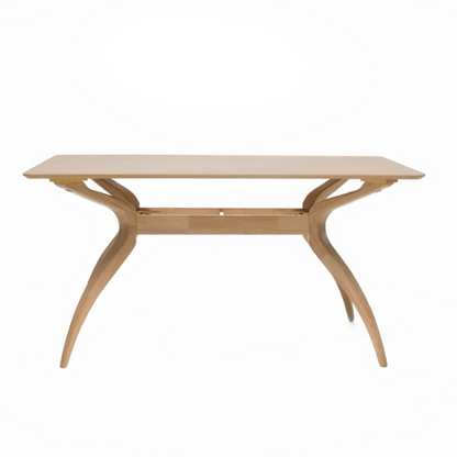 Mid-Century Modern 5-Piece Dining Set – Smooth Wood Finish with Cushioned Fabric Chairs for Comfort & Style