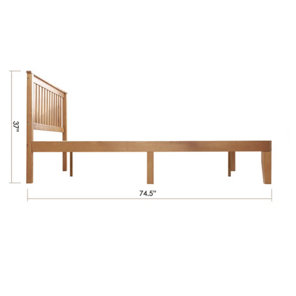 Durable Solid Wood Slat Bed – Full/Double Size with Timeless Design and Sturdy Construction