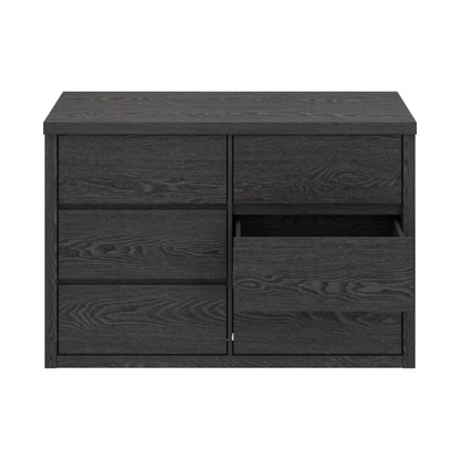 Modern 46.46'' 6-Drawer Double Dresser with Hidden Handles and Wood Grain Finish